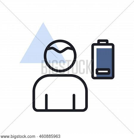 Novel Coronavirus Symptoms Weakness Vector Icon. Stress Low Battery. Graph Symbol For Medical Web Si