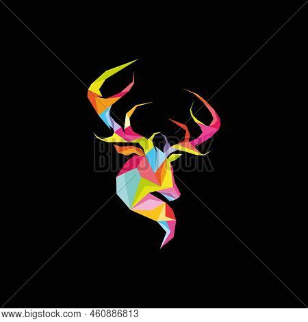 Colorful Polygon Deer Logo Creative Logo Brand