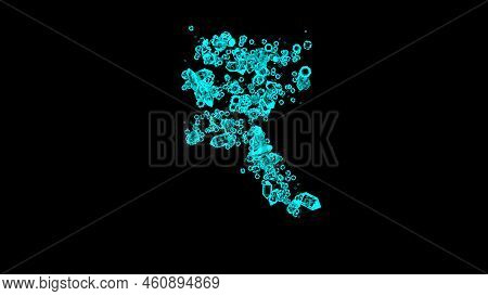 Blue Cartoon Jewellery Transparent Brilliants Font - Rupee Sign, Isolated - Object 3d Rendering