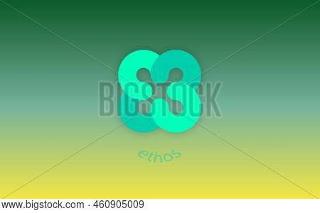 Ethos Virtual Currency Views. 3d Illustration. Coin Logo.