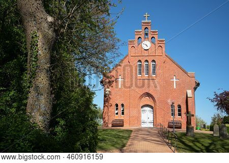 Panoramic Image Of New Church Of Pellworm, North Frisia, Germany