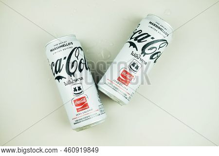 Samut Prakan, Thailand - August 26, 2022 : A New Cand Of Marshmello's Limited Edition Coca-cola, Str