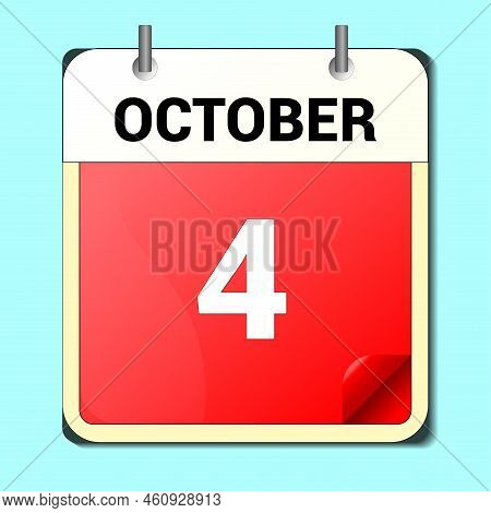 October 4. Calendar Vector & Photo (Free Trial) | Bigstock