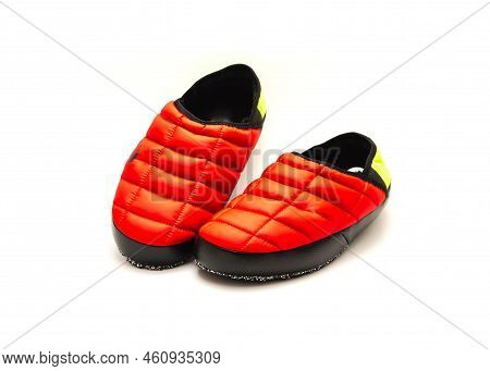 Close-up High-traction Rubber Outsole Of Slip-on Shoes Mules Isolated On White Background