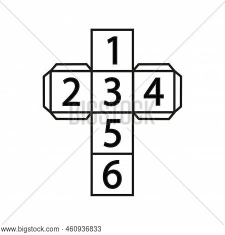 Folded Cube With Numbers . Game Element. Simple Element Illustration. Casino Icon. Vector Illustrati