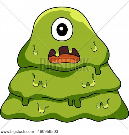 This Cartoon Clipart Shows A Monster Slime Illustration.