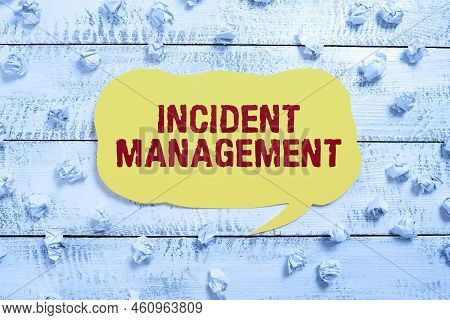 Text Caption Presenting Incident Management. Business Overview Process To Return Service To Normal C