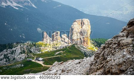 Five Towers, Italian: Cinque Torri Di Averau, Impressive Rock Formation Near Cortina D Ampezzo, Dolo