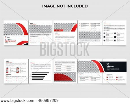 Five Fold Square Business Brochure Template Design. Corporate Design Flyer, Poster, Template Design
