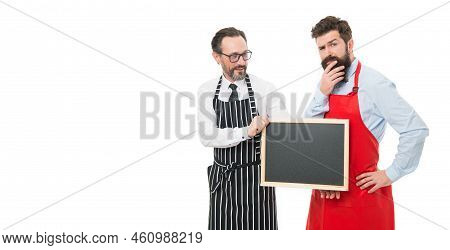 Food Quality. Menu Planning. Chef In Apron. Catering Business. Welcome On Board. Bearded Men With Bl