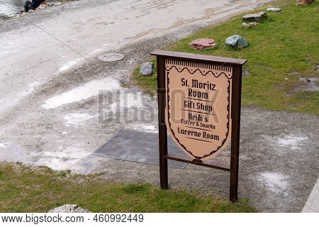 Montana, Usa - July 4, 2022: Sign For The St. Mortiz Room Inside Of Glacier National Park At The Man