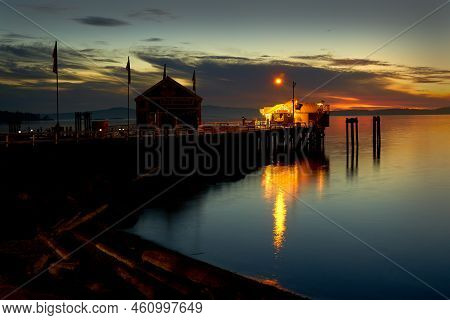 Sidney, British Columbia, Canada - August 29, 2022. Sidney By The Sea Morning. Morning Sunrise In Si