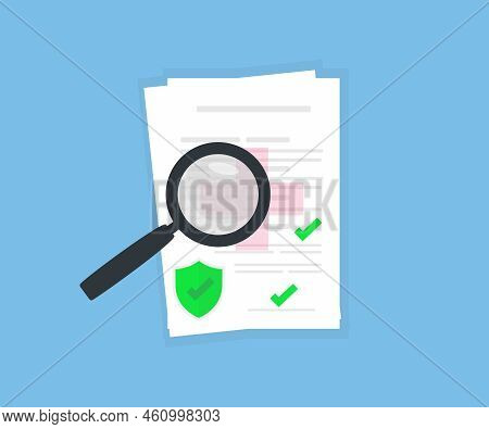 Medical Healthcare Research, Health Care Insurance Check List Logo Design. Patient Report, Medicare 