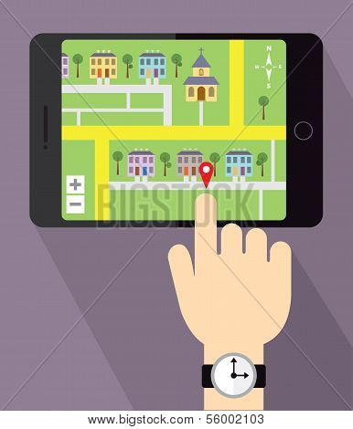 Using a map on your tablet device