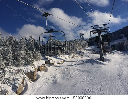 View to ski slopes
