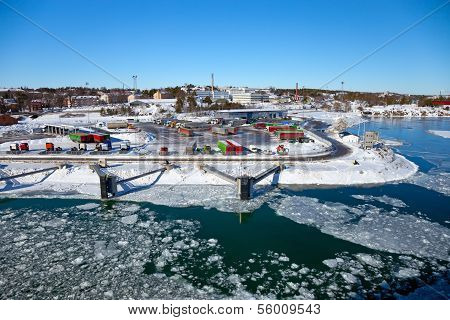 Port Covered With Ice