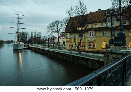 Dane river in Klaipeda, Lithuania
