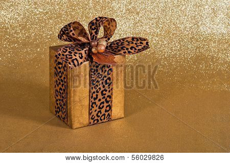 Festive gift wrapped present