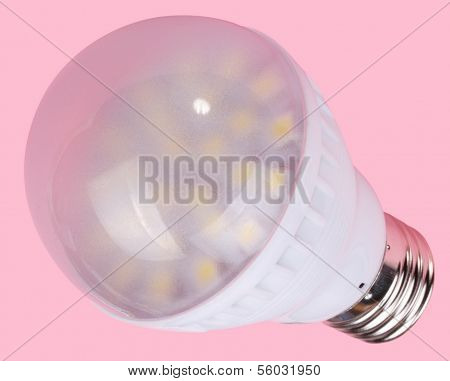 Led Tube Lamp On Pink Background