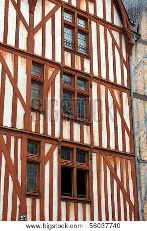 Half-timbered house in Tours Loire Valley France