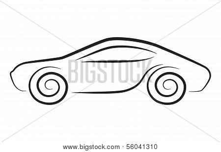 Vector Silhouette Of Conceptual Car