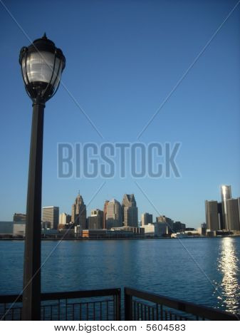 Skyline van Detroit en rivier