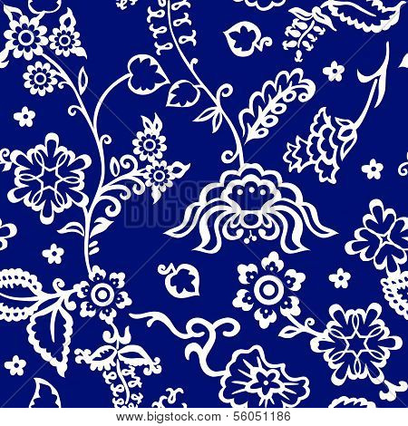 Seamless Pattern With Floral Background .