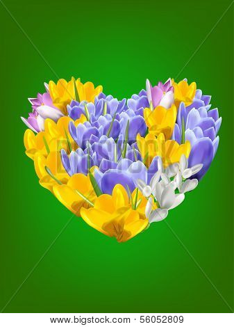 Background With Flower and Heart.