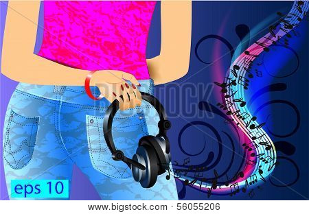 Girl and music
