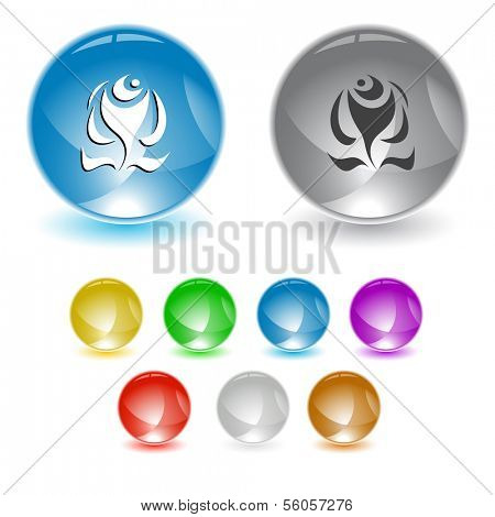 Abstract rose. Raster interface element. 