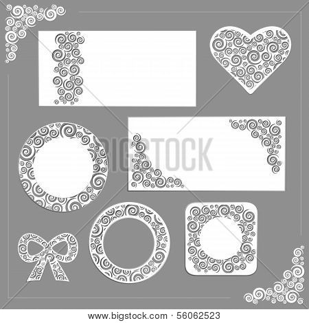 Vector ornament wedding kit