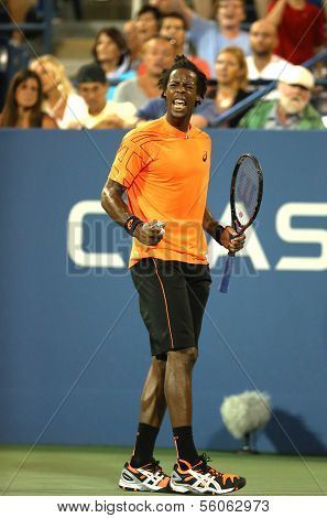Professional tennis player Gael Monfils during second round match at US Open 2013 against John Isner