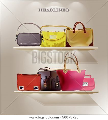 Bag illustration, bag in the store shelves