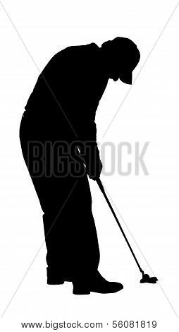 Golf Sport Silhouette - Golfer Putting