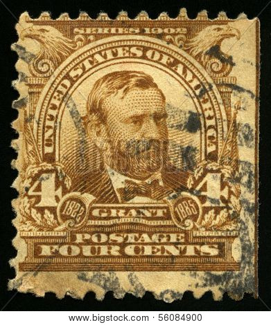 Vintage Us Postage Stamp Of President Grant (1902)