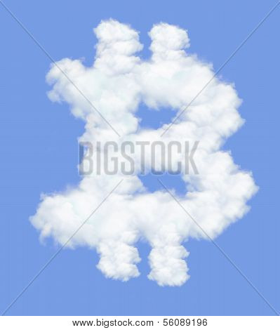 Bitcoin In Clouds Form