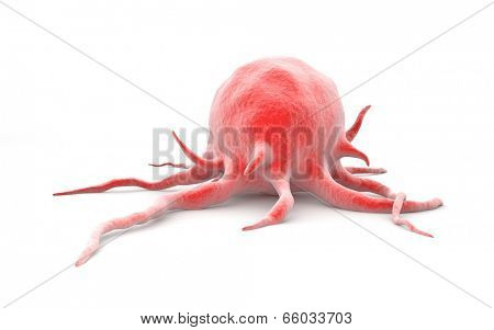 Cancer cell isolated on white