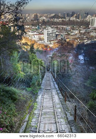 Tram to the top of hill, San Cristobal hill, Santiago, Chile