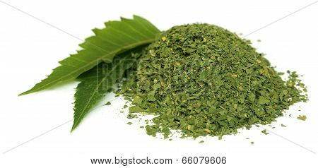 Medicinal Neem Leaves With Dried Powder
