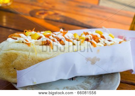 Hot Dogs On A Table