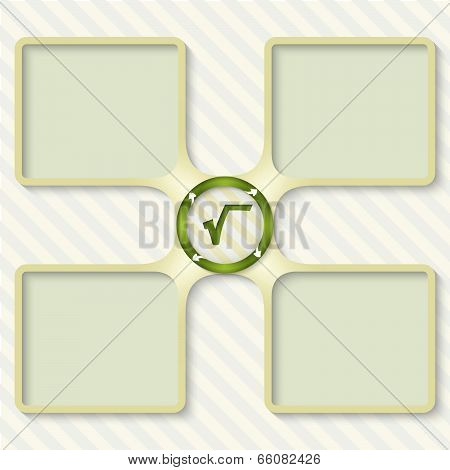 Four Boxes For Entering Text With Arrows And Radix Sign