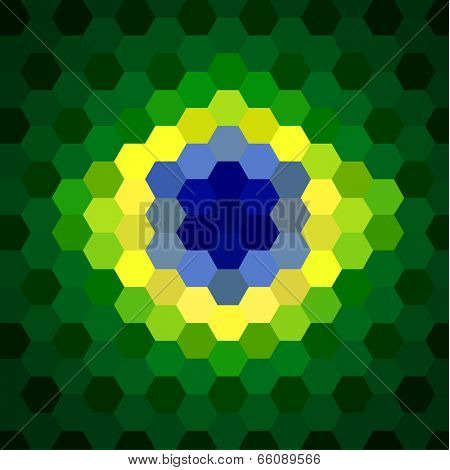 Geometric illustration resembling Brazil flag - esp8 vector