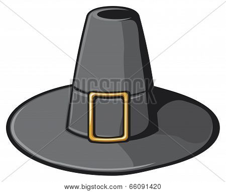 black pilgrim hat