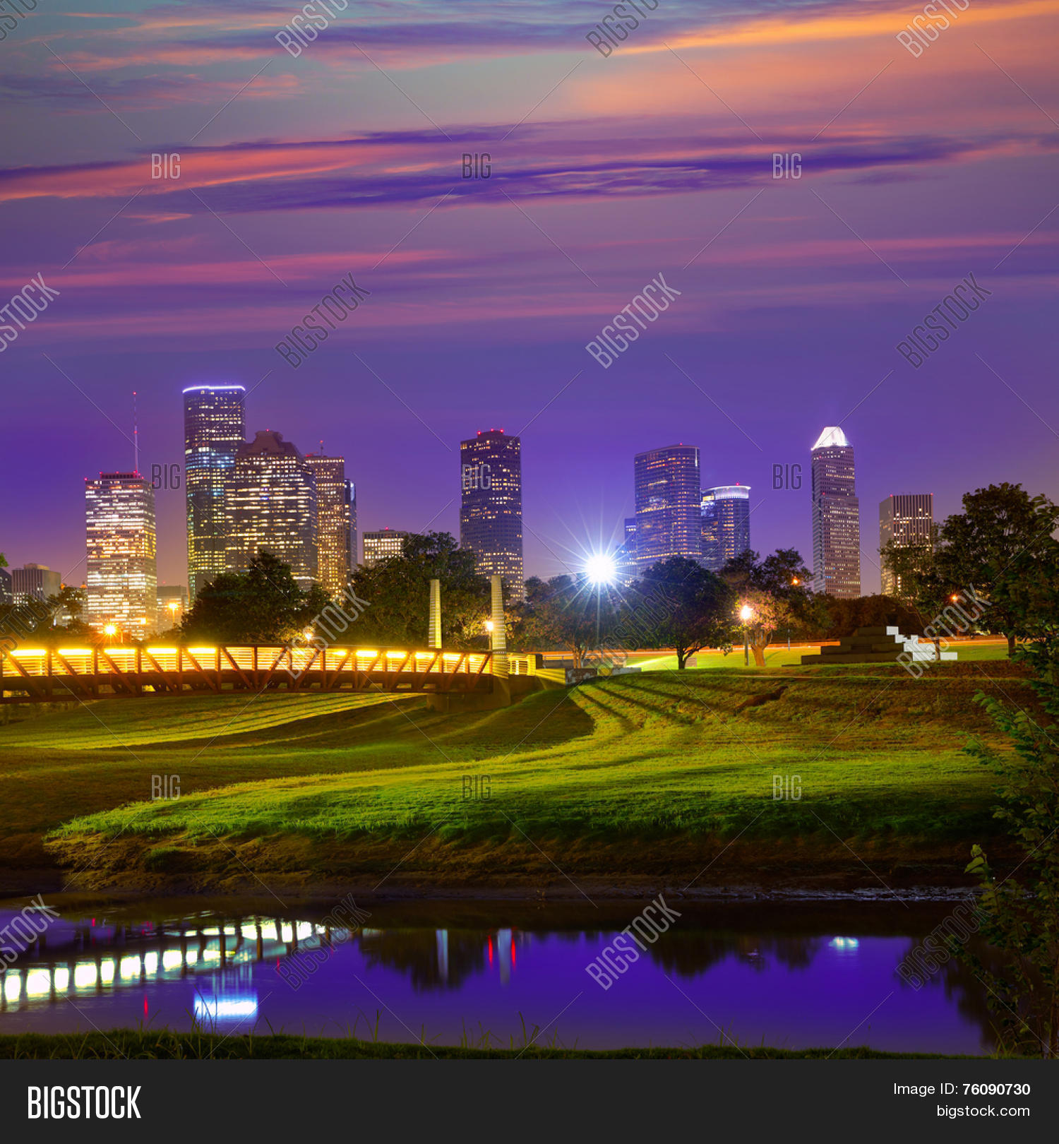 Houston Sunset Skyline Image & Photo (Free Trial) Bigstock