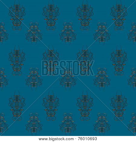 Seamless Blue Retro Pattern