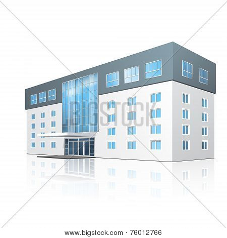 School Building With Reflection And Input
