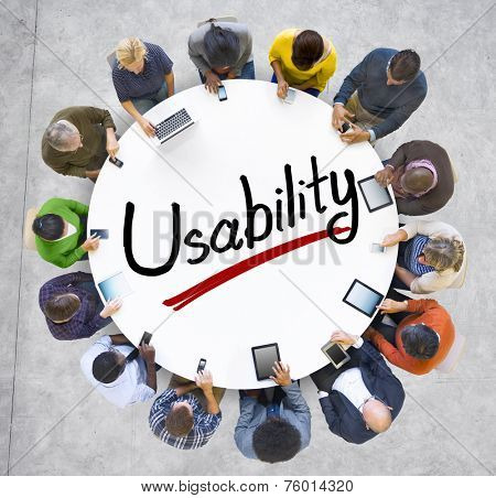 Aerial View of People and Usability Concepts