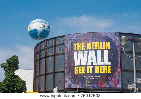 Berlin Wall Panorama At Checkpoint Charlie