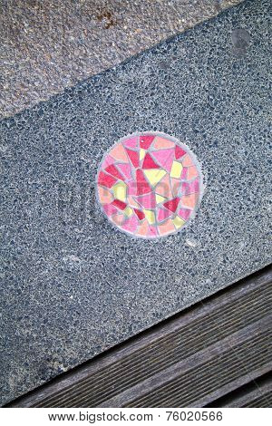 Round red mosaic