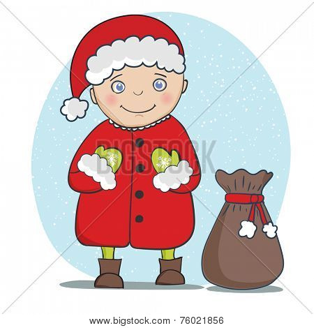 Vector illustration with Santa Claus  greeting card. Christmas and New year 2015 holiday background.